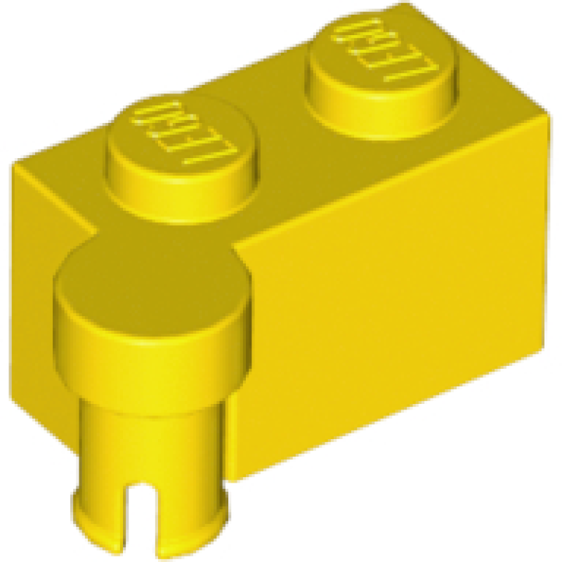 Scharnier Steen 1x2 met pin Yellow